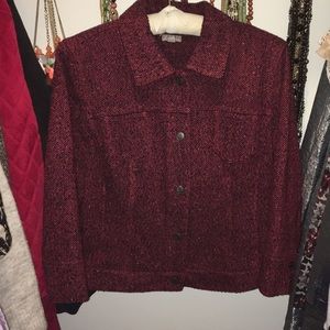 🍁 J JILL RED TWEED JACKET